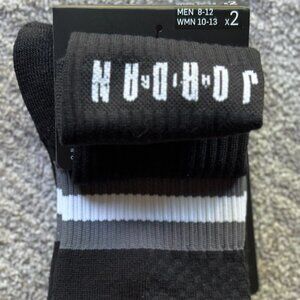 Jordan Legacy Crew Socks 2-Pack – Black – Men’s 8-12 / Women’s 10-13 – Dri-FIT